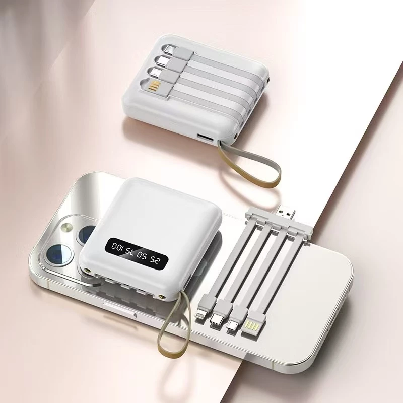 Power Bankรองรับการชาร์จอย่างรวดเร็ว 30000mAh พาเวอแบงค์ มีสายในตัว4 พาเวอแบงค์ E35 miniแบตสำรอง thumbnail 7