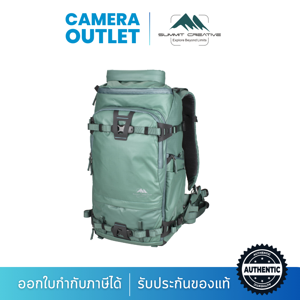 Summit Creative - Medium Rolltop Camera Backpack Tenzing 30L (Green)