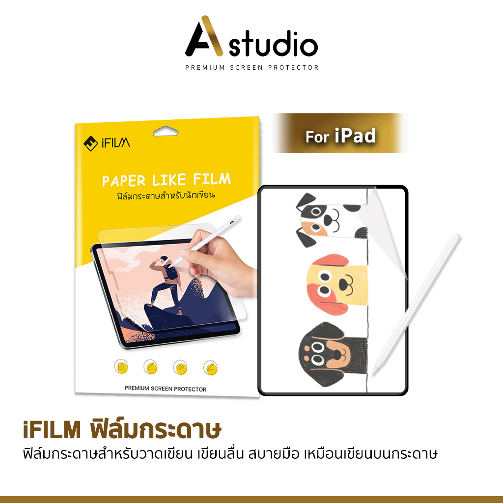 🏅iFilm ฟิล์มกระดาษ Paperlike For iPad mini6 mini7 Air5 Air6 Air7 Gen8 Gen9 Gen10 Gen11 iPadPro 11 12