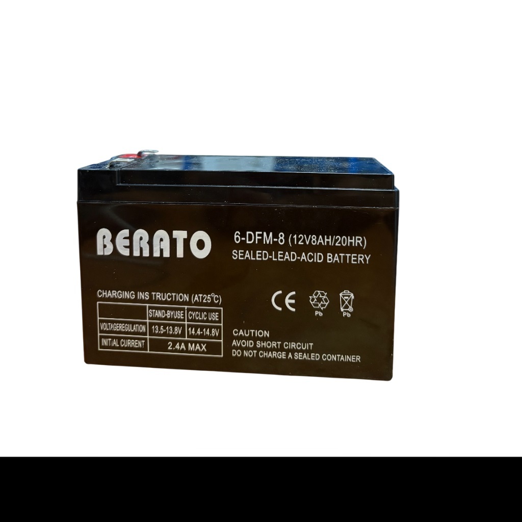 แบตเตอรี่ 12V 8Ah 6-DFM-8 (12V8AH/20HR) แบตแห้ง ของใหม่