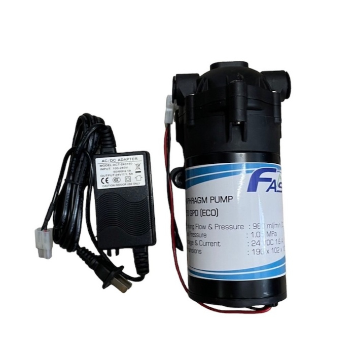 Pump อัด 150 , 300 GPD พร้อม Adaptor ปั๊มอัดน้ำ ปั๊มผลิตน้ำ สำหรับตู้น้ำและระบบพ่นหมอก