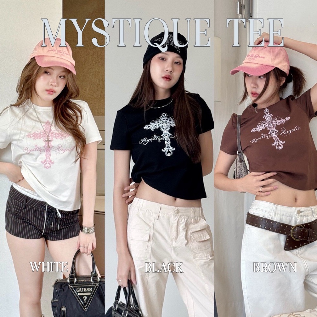 Choosedress A1998 Mystique Tee เสื้อยืดแขนสั้นสไตล์ Y2K