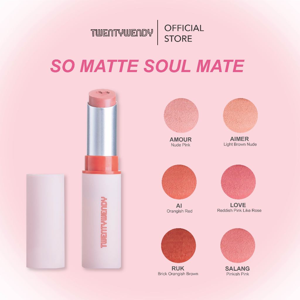 twentywendy | So Matte Soul Mate | ลิปเเมทเนื้อกำมะหยี่ เนื้อลิปนุ่มฟู ฟีลเกาหลี ปากดูอวบอิ่ม