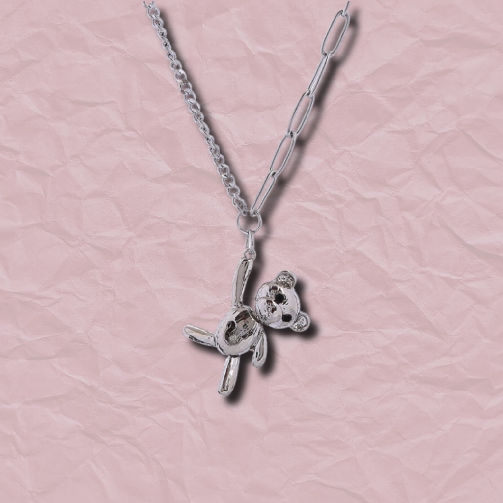ROOTINTOOTIN | ARTSY SHOP : TEDDY BEAR NECKLACE | สร้อยคอตุ๊กตาหมี จี้หมี เท็ดดี้แบร์