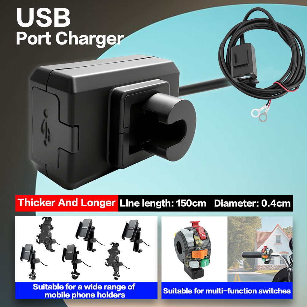 Motorcycle USB Charger Handlebar Charger Waterproof 5V 1A 2.1A Adapter Power Universal