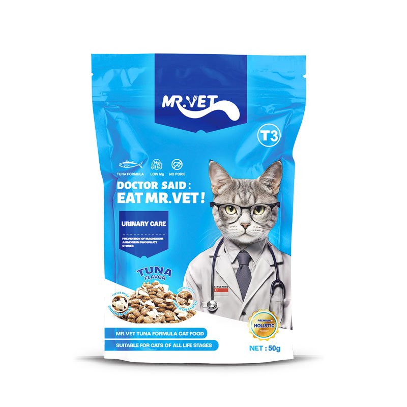 Mr.Vet อาหารแมว T3 50g. รองรับสุขภาพทางเดินปัสสาวะและเหมาะกับแมวทุกวัย