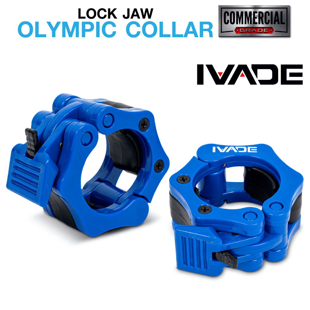 คลิปล็อคคานบาร์เบล 2 นิ้ว (Lock Jaw Olympic Collar) สีน้ำเงิน x 2 ชิ้น (MD4040-BLUE)