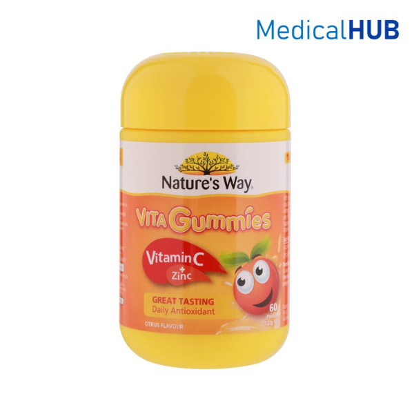 Nature's Way Vita Gummies Vitamin C + Zinc เนเจอร์ เวย์ วิตามินซี ธาตุเหล็ก สำหรับเด็ก 60 เม็ด 17788