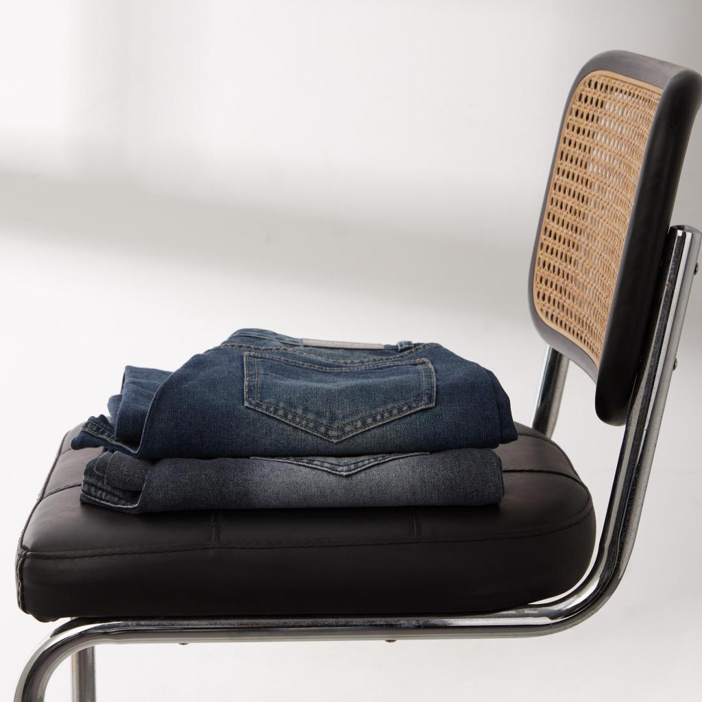 HELLDUL 9907 กางเกงยีนส์รุ่นใหม่ เอวสูง ทรงกระบอกใหญ่  แต่งลาย ผ้านิ้ม ไม่บาดผิว ใส่สบาย - รูปที่ 3