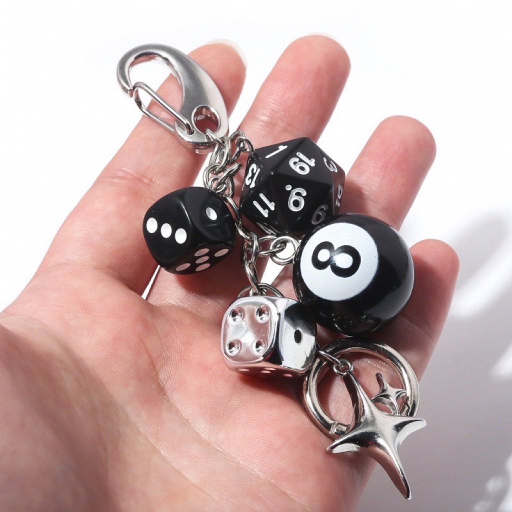 [HERMANZ] พวงกุญแจลูกเต๋า 8 Ball keychain ห้อยกางเกง