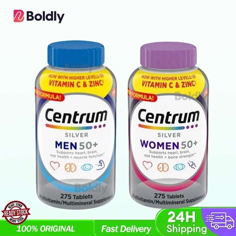 Centrum Silver Men, Women 50+ Multivitamin สำหรับผู้ใหญ่ที่มีอายุ 50+ ของแท้นำเข้าจาก USA