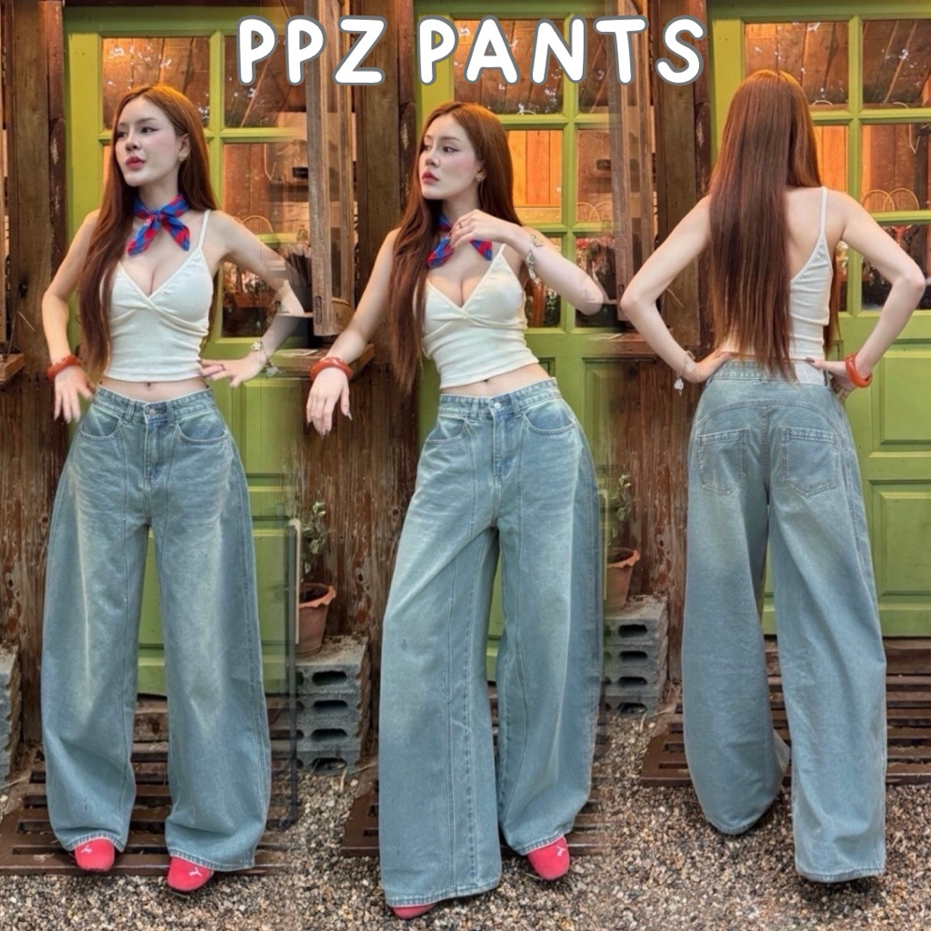 𝔹𝕒𝕣𝕣𝕖𝕝 𝕁𝕖𝕒𝕟𝕤🍃กางเกงยีนส์บาร์เรล ทรงใหม่ ผ้ายีนส์นิ่ม ใส่สบาย