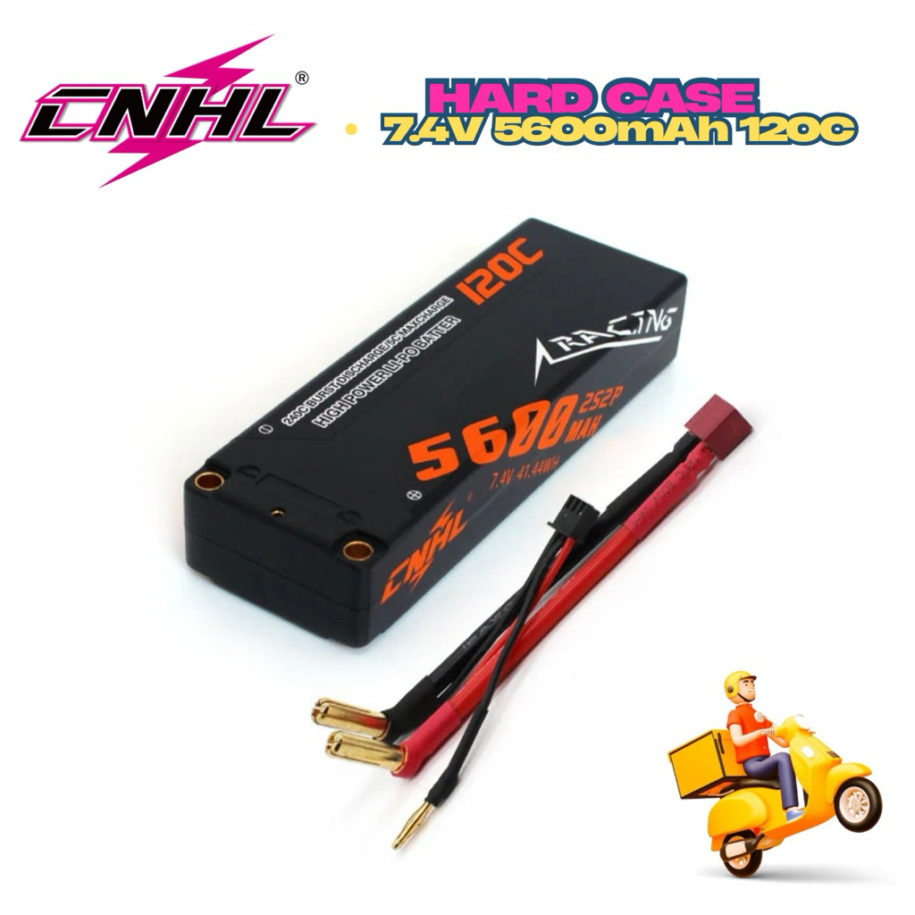 ⭐️CNHL 2S 7.4V 5600mAh 120C/240C เคสแข็ง (พร้อมปลั๊ก T-plug) Racing Series สุดแรง!!⭐️