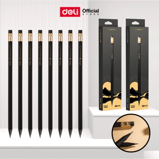Deli Nusign ดินสอไม้สีดำ รุ่น NS729 ไม้พรีเมี่ยม ดินสอ 2B/HB (จำหน่าย 1 กล่อง/10 แท่ง)