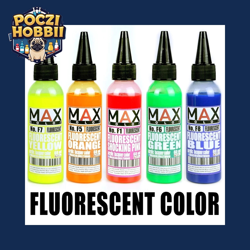 [ส่งไว ส่งทุกวัน] Max Color สีเรืองแสง สีอะคริลิคแลคเกอร์ สีสำเร็จรูป แอร์บรัชโมเดล กันพลา