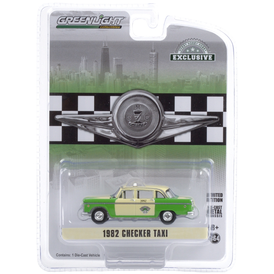 Greenlight | 1982 Checker Motors Marathon A11 - Chicago Checker Taxi Affl, Inc. สเกล 1/64 30208
