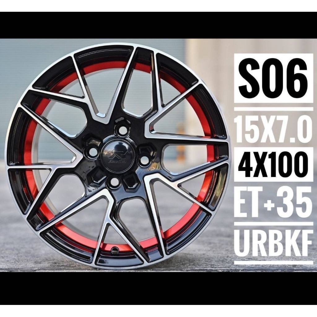ล้อแม็กซ์ EMOTION R S06ขอบ15 4รู100กว้าง7นิ้ว ET35ล้อแม็กซ์แข็งแรงงานEmotion R บริษัทในเครือเลนโซ่วี