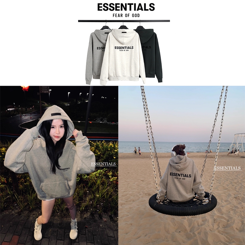 New เสื้อฮู้ด Fear Of God Essentials Hoodie แท้100% สําหรับผู้ชาย และผู้หญิง หลวมเสื้อฮู้ด