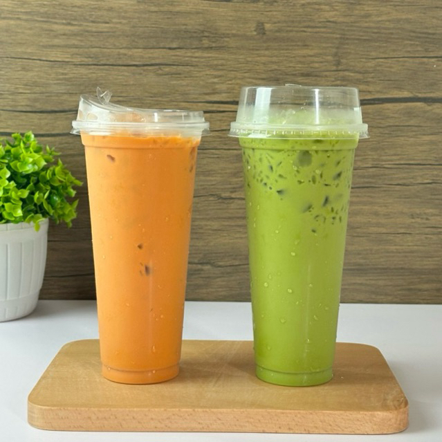 แก้วพลาสติกPP 22ออนซ์ ปาก95 แก้วสลิมทรงสูง 50/เเพ็คFPC (มีขายพร้อมฝา)