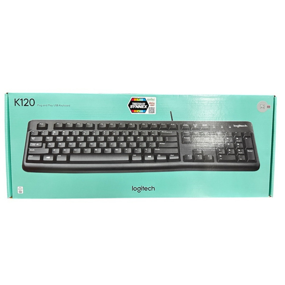 Keyboard logitech k120 แป้นพิมพ์ภาษาไทยอังกฤษ  (รับประกันศูนย์ SYNNEX 3 ปีเก็บกล่องสินค้า.
