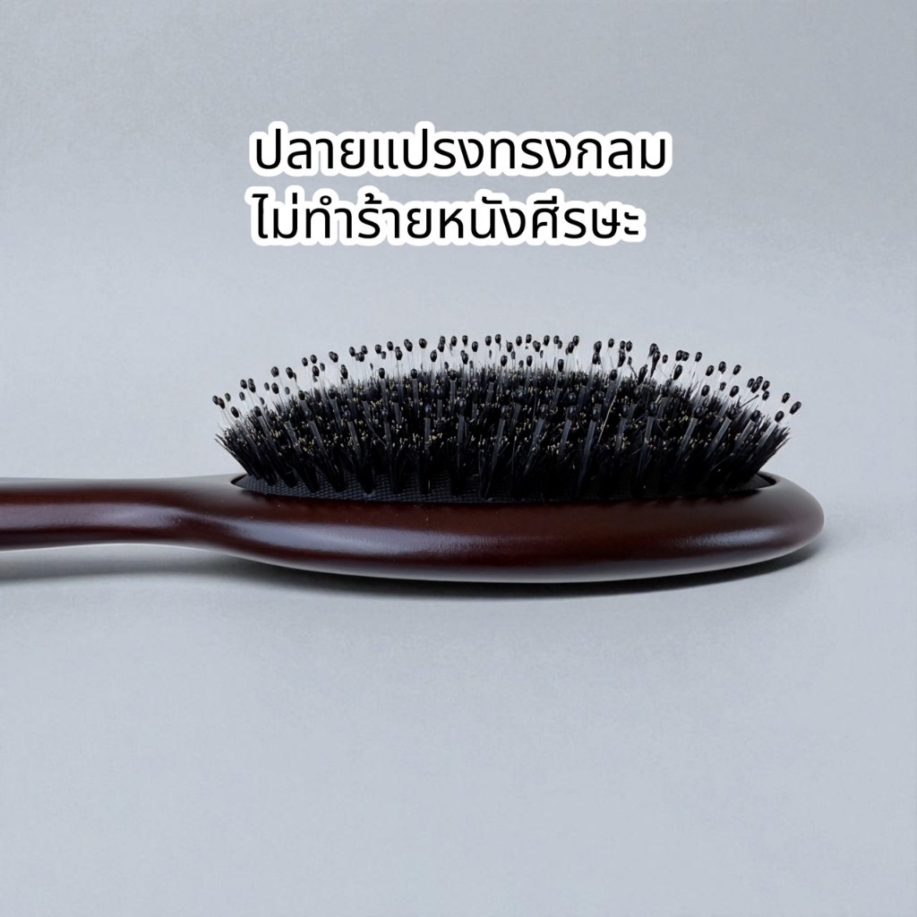 Cielvia หวีแปรงขนหมูป่า รุ่น Premium XL ดีไซน์เรียวยาว ขนหมูป่าเรียงแน่น คลายปมผม ปลายหวีทรงกลม ปลอดภัย ขนาดใหญ่ สะดวก ราคา ถูกที่สุด ดีลบีเคเค แกลเลอรีภาพที่ 4