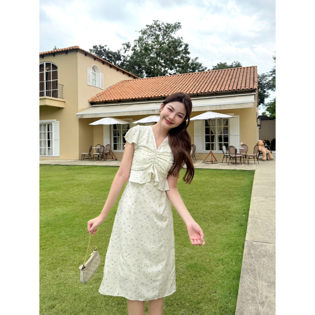 🌷✨ Peony dress  เดรสผ้านุ่ม พริ้ว ใส่สบาย มีซับในทั้งตัว (ตัดลดความยาวฟรี) - รูปที่ 4