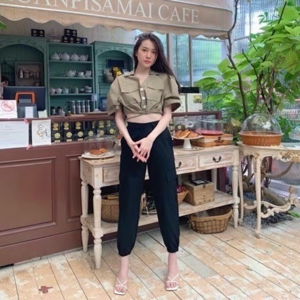 กางเกงขาจั๊ม Wooden pants แบรนด์ Tshoppppp