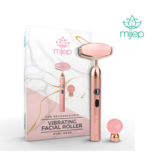 Sonic Rose Quartz Face Roller - Twin Heads and USB charger F…