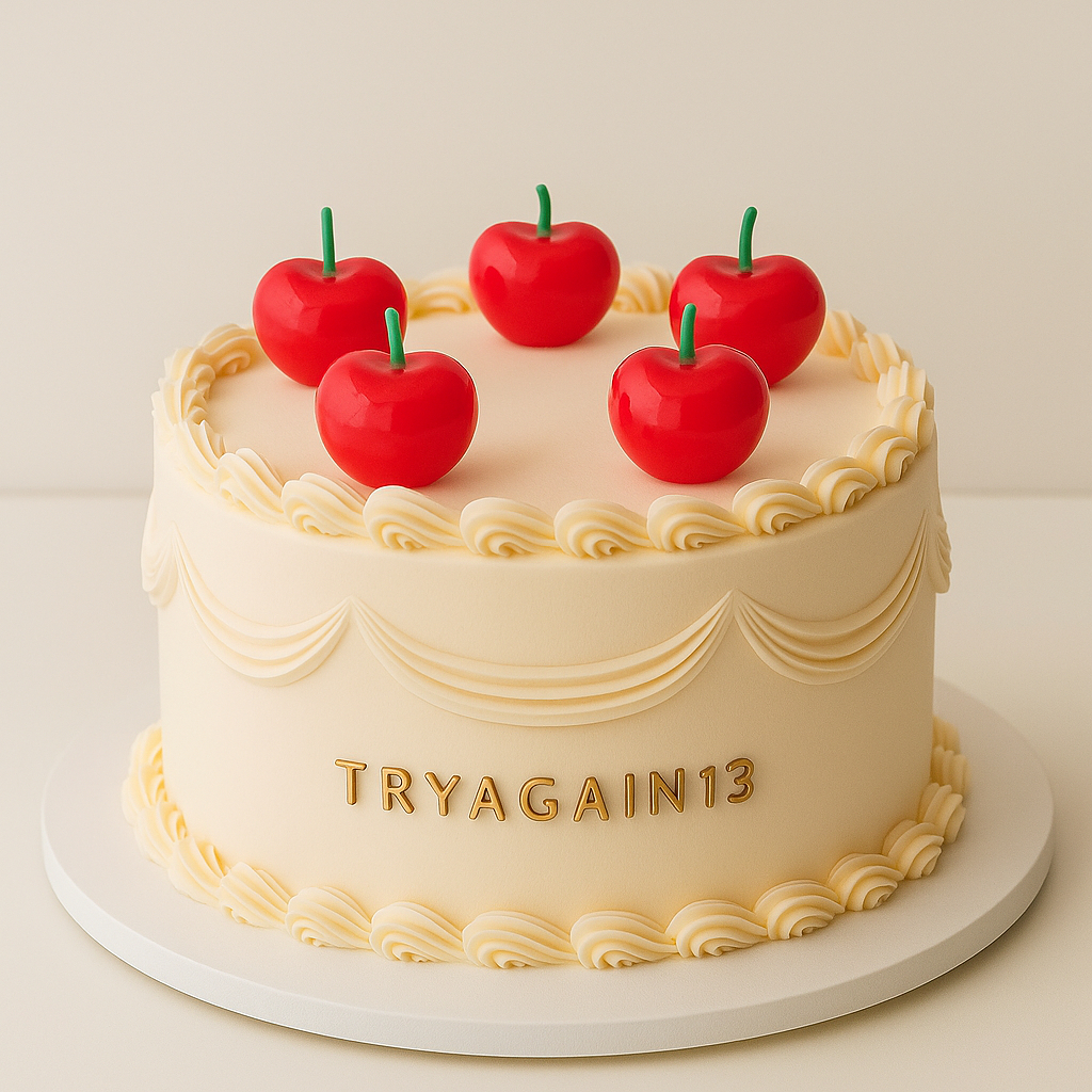 เทียน ลูกเชอรี่สีแดง น่ารักมาก  แพค 5 ชิ้น