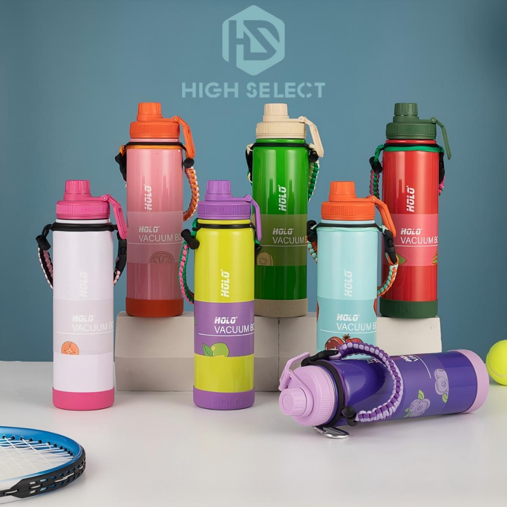 900ml สแตนเลส กระติกน้ำสีพาสเทล เก็บความร้อน-เย็น ดีไซน์สีตัดกันทันสมัย พร้อมหูหิ้วถอดได้ แถมที่รองแก้ว แก้วเยติ