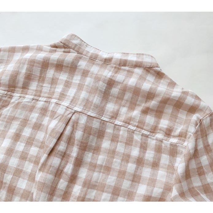 เสื้อลำลองน่ารัก คอจีน ผ้าคอตตอนสาลูเนื้อนิ่ม ลายสก๊อต - รูปที่ 2