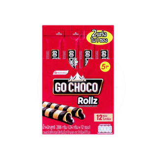 ช็อคโกวิล choco weelz โกช็อคโก เวเฟอร์โรลทวิน บิสกิตสอดไส้ครีมเคลือบช็อกโกแลต แพ็ค 12 ชิ้น