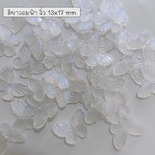 เรซิ่นผีเสื้อสีพลาสเทลสีใส สำหรับทำเครื่องประดับต่างๆ เคสโทรศัพท์ รูปภาพ งานฝีมือ DIY