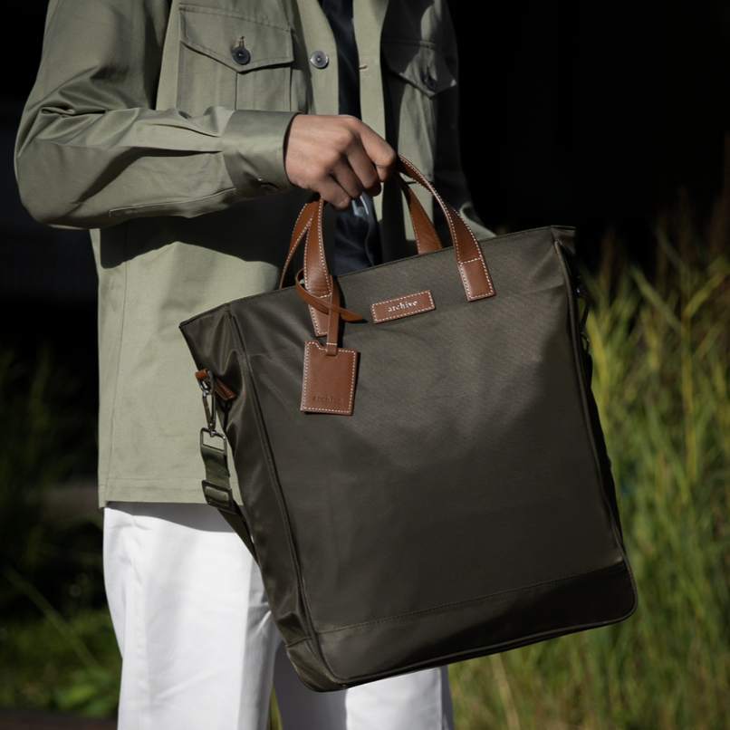 Archive Hoxton Nylon Tote (Olive/Tan)