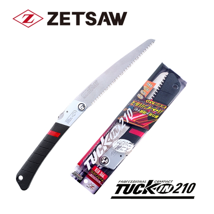 เลื่อยมือพับได้รุ่นฟันหยาบ เน้นตัดไว ไม้สด ไม้แห้ง ขนาด 210 mm Zet Saw TUCK-IN P-210 Coarse Made in Japan