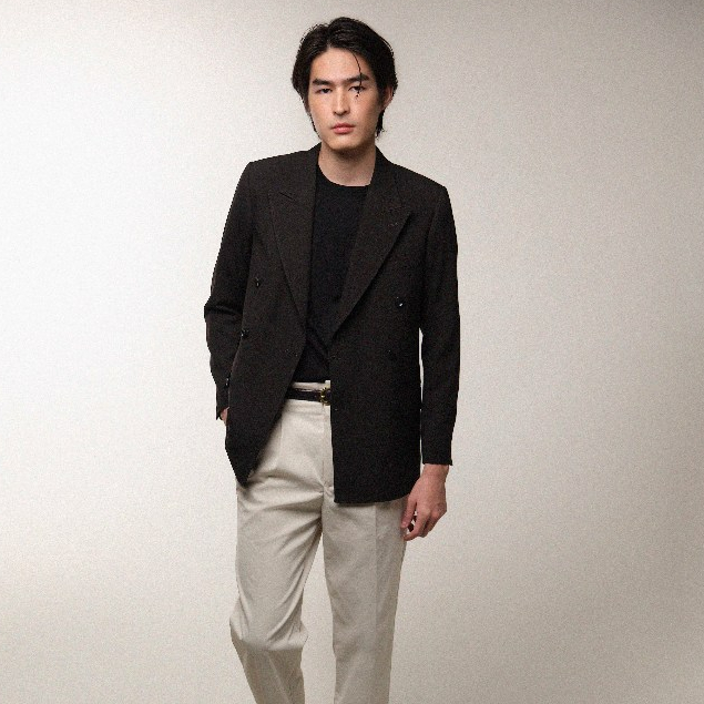 era-won เสื้อสูท รุ่น Double Breasted Blazer สี Pinstripe  black