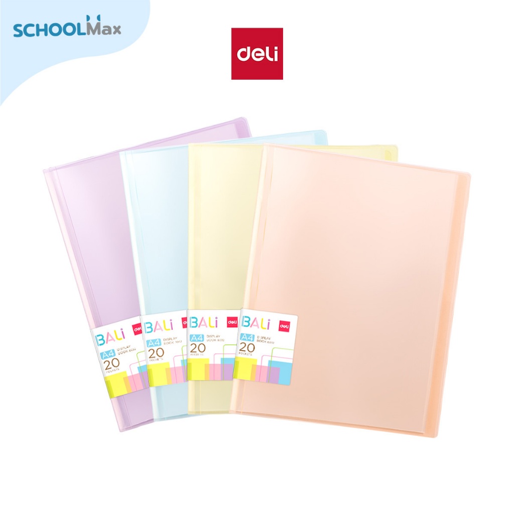 Deli แฟ้มโชว์เอกสาร 20แผ่น สีพาสเทล คละสี No.B032