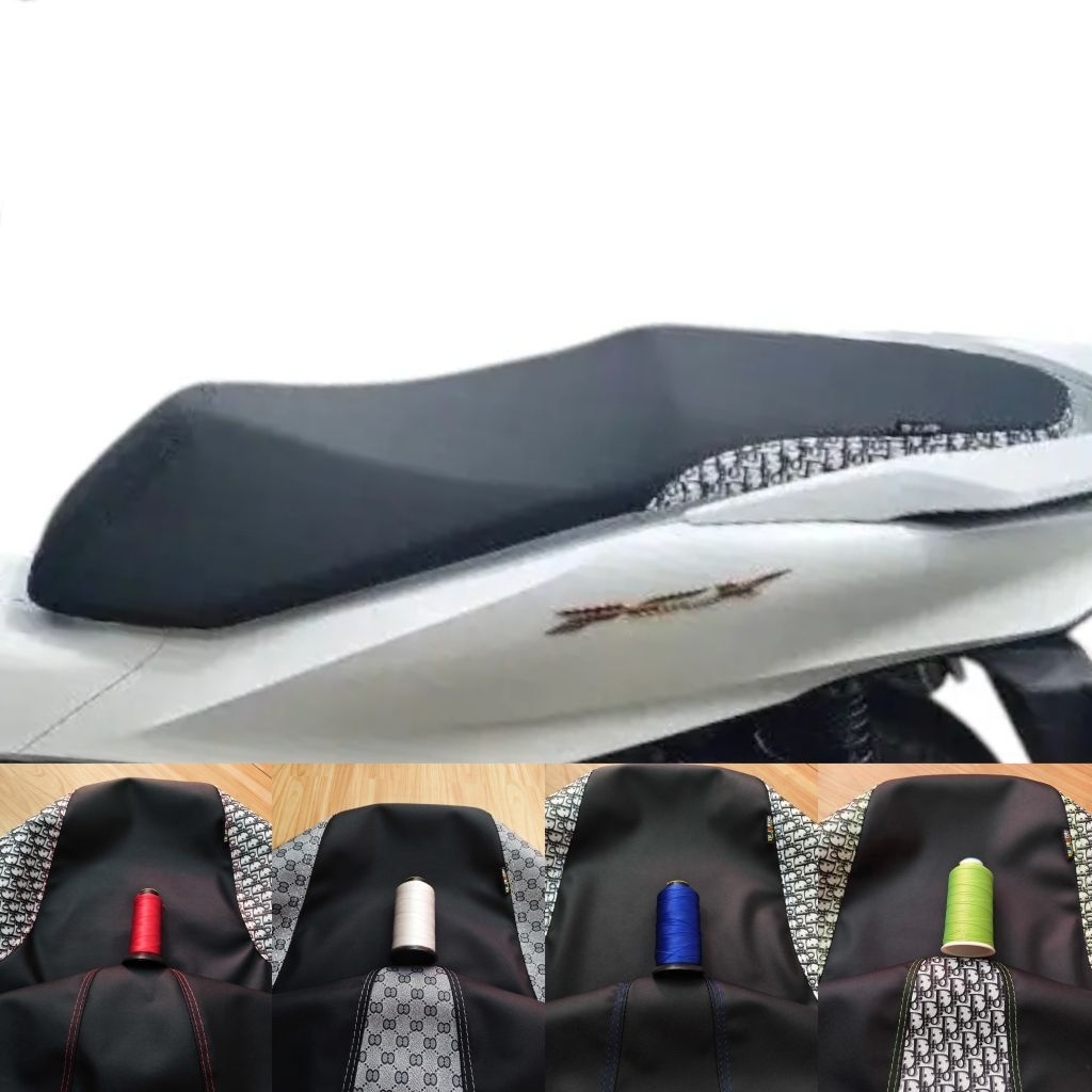 หนังหุ้มเบาะ PCX ปี 14-25สำหรับเบาะเดิมและเบาะเดิมปาดกลางหนังเลดเดอร์ดำหนังเทาตัดลายแฟชั่นไม่ใช่ยางยืด ราคา ถูกที่สุด ดีลบีเคเค แกลเลอรีภาพที่ 3