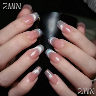 (ส่งด่วนใน 1 วัน) สุดฮิตพร้อมส่งไทย เล็บปลอม 2MIN เล็บปลอมเจลแท้ 100% เล็บเจล ทำด้วยมือ 10 ชิ้น/กล่อง อายแฟลช ดูธรรมาติ