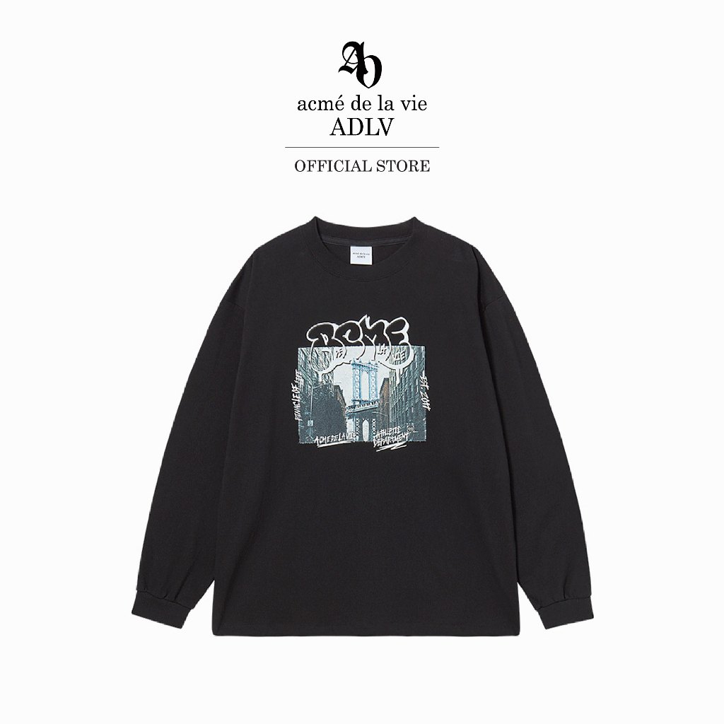 ADLV [acme de la vie] เสื้อแขนยาว รุ่น Brooklyn Bridge Long Sleeve Black (50011SBLSSU_F5BKXX)