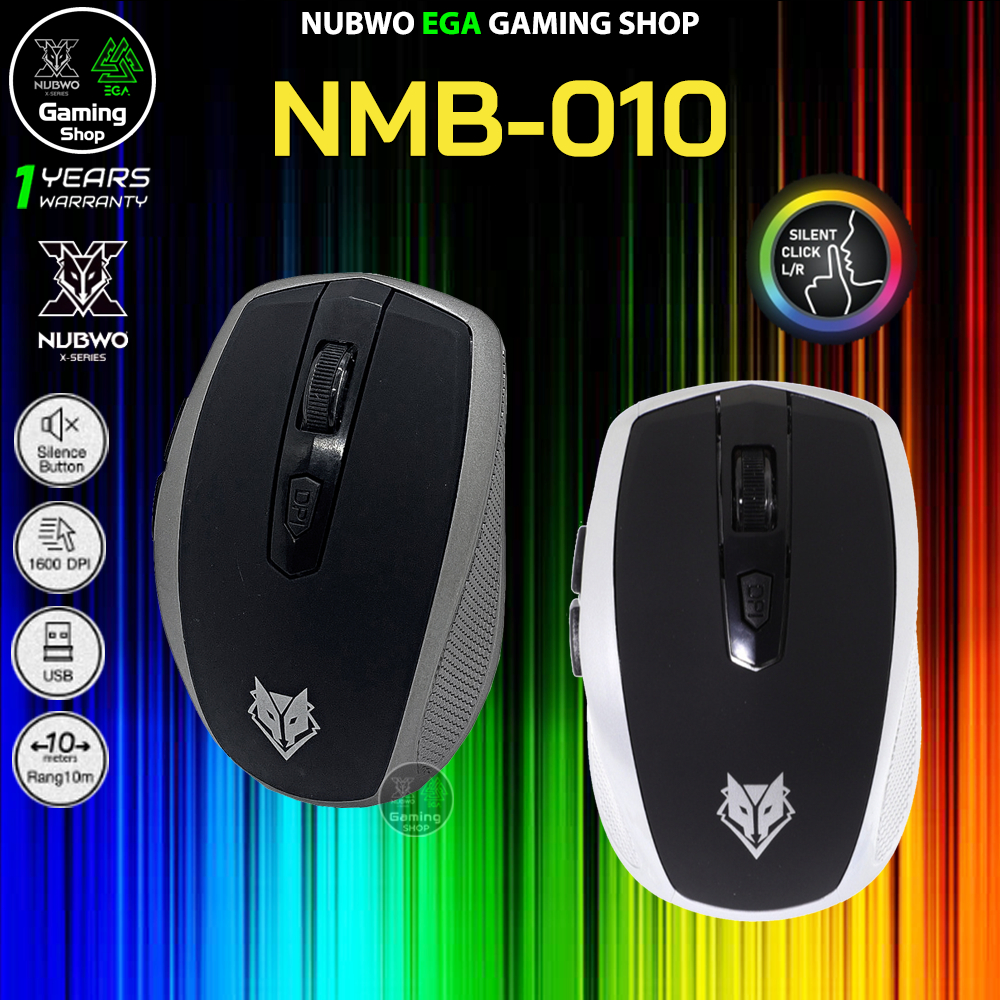 🎮 GAMING NUBWO NMB-010 Silent WIRELESS MOUSE 2.4GHz เมาส์ไร้สาย ไร้เสียง คลิ๊กไม่มีเสียง