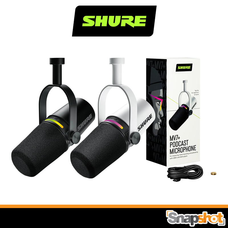 SHURE MV7+ ไมโครโฟนสำหรับบันทึกเสียง งาน Podcast และ Streaming (ประกันศูนย์) ไมค์ Shure