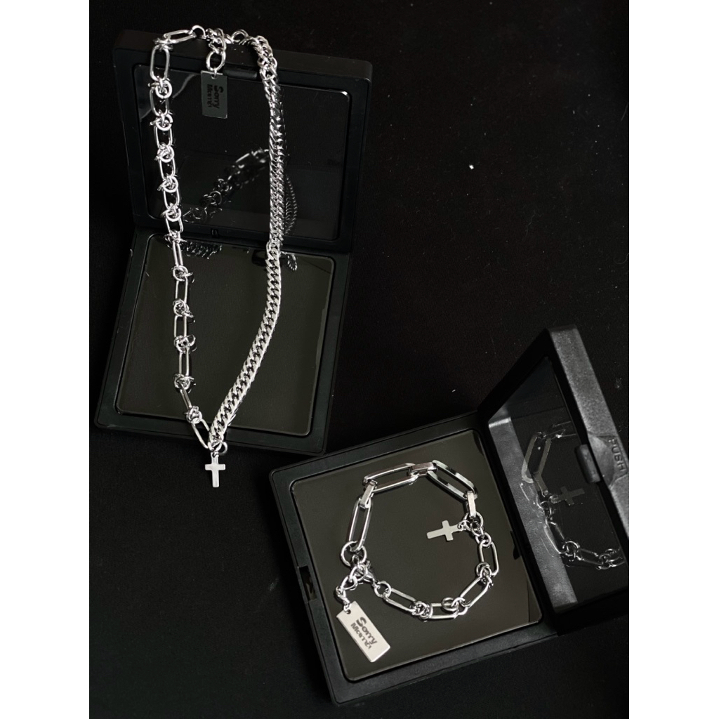 Cross necklace & bracelet