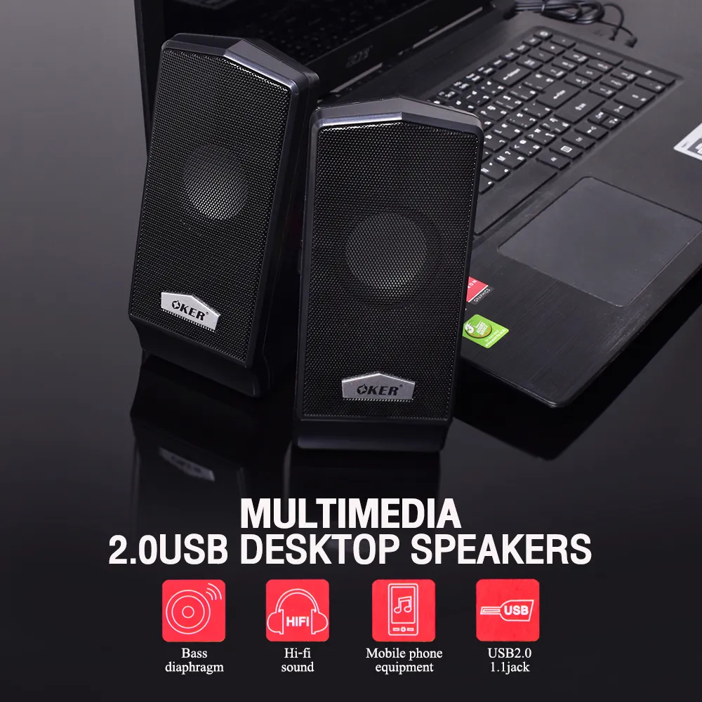 OKER ลำโพงตั้งโต๊ะ Speakers M6 Multimedia 2.0USB