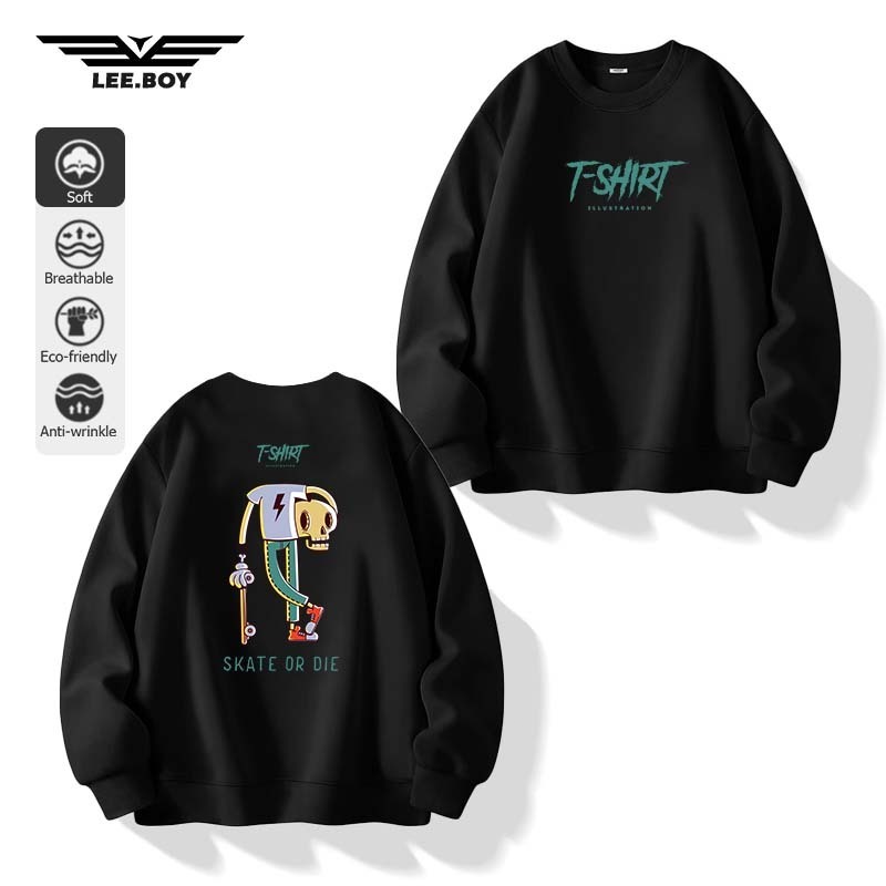 เสื้อยืดแขนยาว กันลม Sweatshirts เสื้อกีฬา ตัดเย็บดี หลวมและสะดวกสบาย อนิเมะ สไตล์ฮิปฮอป (ส่งเร็ว จัดส่งจากไทย)