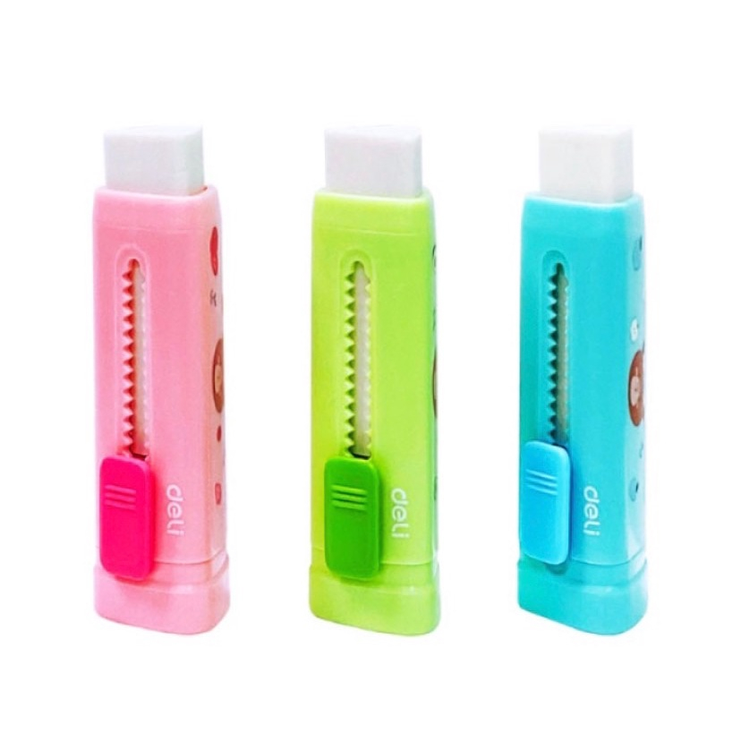 Deli  ยางลบ สไลด์ (คละสี 1 ชิ้น) Eraser H312 ยางล ดินสอ เครื่องเขียน