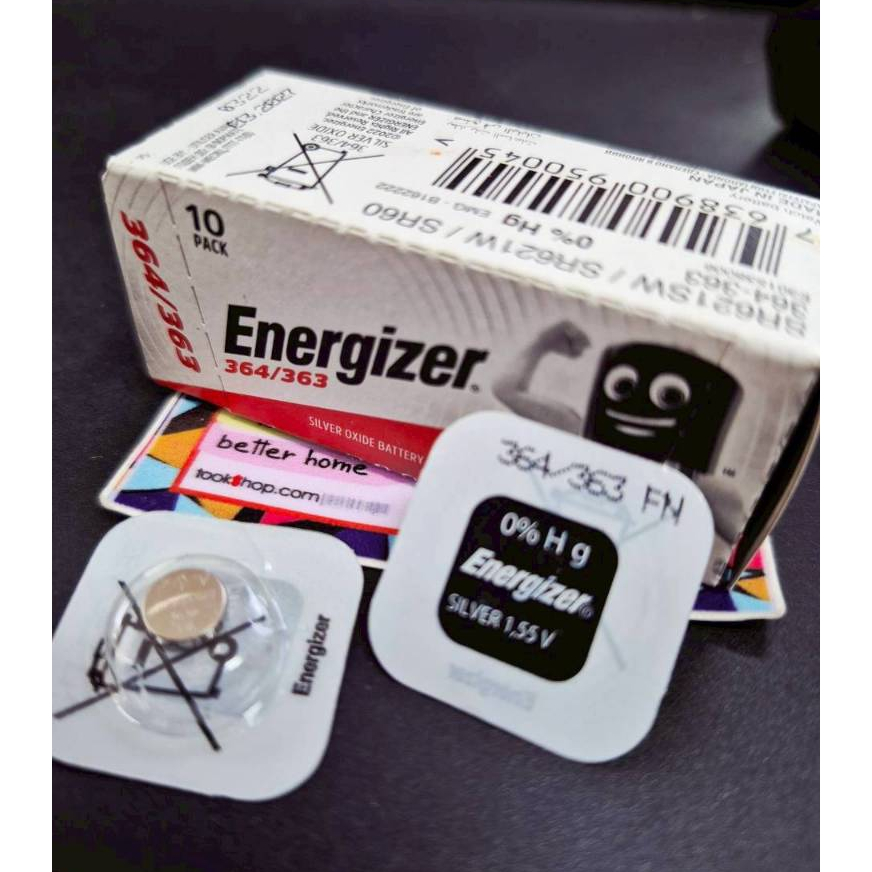 364/363 ถ่านกระดุม ถ่านนาฬิกา Energizer (SR621SW,SR621W,SR60, 621W) Battery Silver Oxide 1.55V