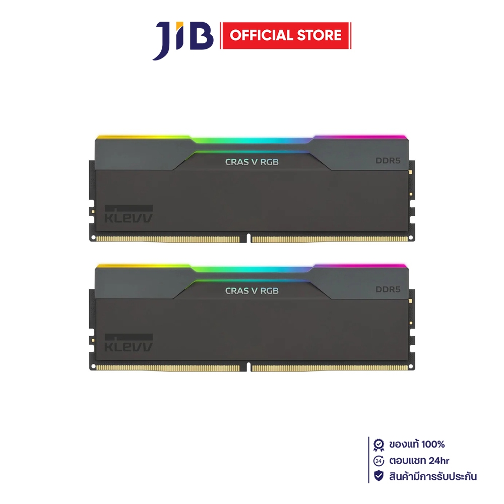 32GB (16GBx2) DDR5 6000MHz RAM (หน่วยความจำ) KLEVV CRAS V RGB AMD EXPO INTEL XMP CL28 - BLACK