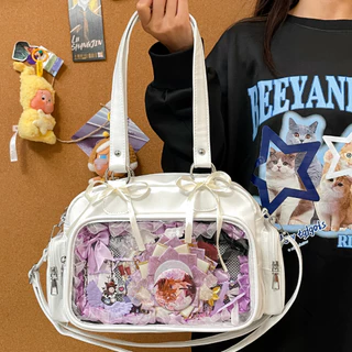 Tarabags กระเป๋าสะพายเดี่ยว น่ารัก และสไตล์วิทยาลัย ita bag มีกระเป๋าใสขนาดใหญ่ บุคลิกภาพ ใส่ตุ๊กตา