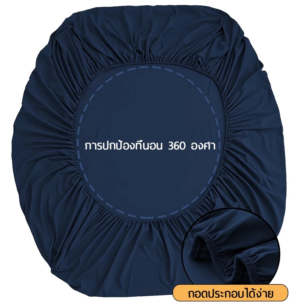 ชุดผ้าปูที่นอนสีพื้น 6ฟุต/5ฟุต/3.5ฟุต/3ฟุต พร้อมปลอกหมอน thumbnail 6